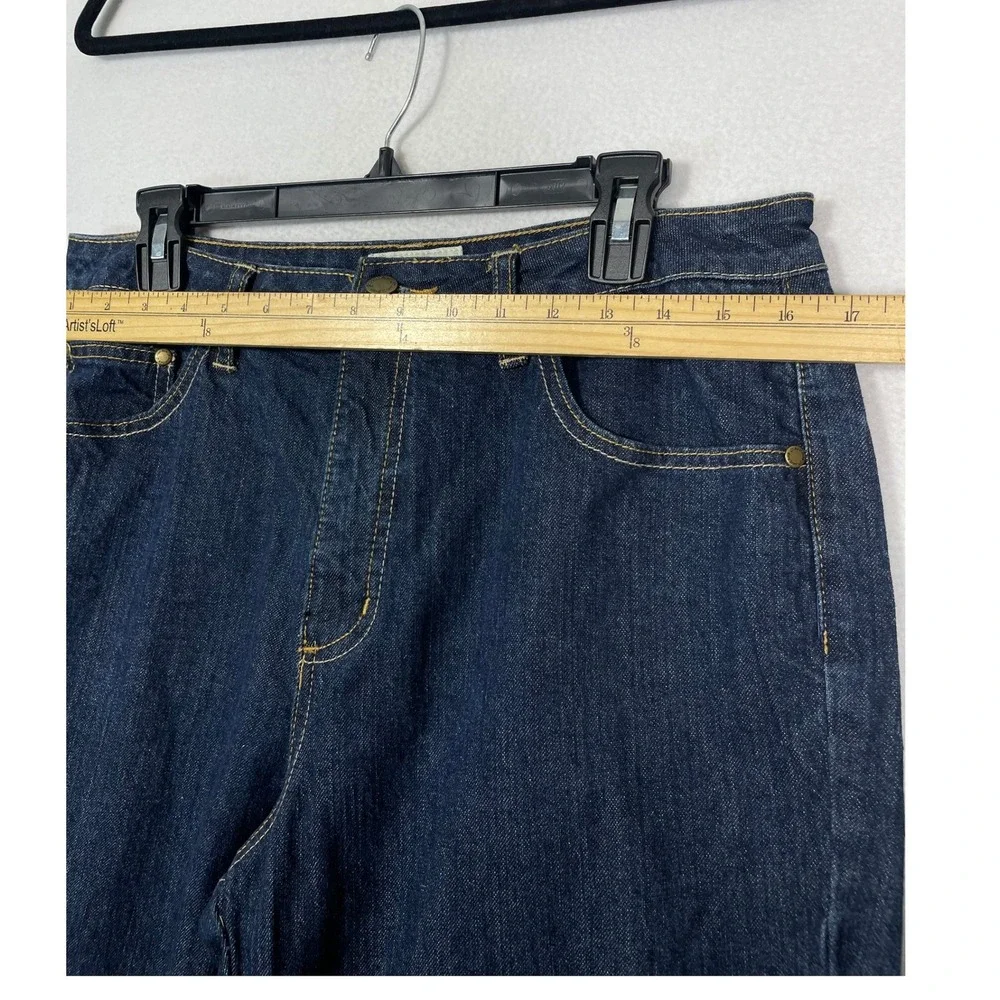 St Johns Bay Stretch Jeans Women 16 Dark‎ Bootcut Wash Denim Relaxed Fit Casual
